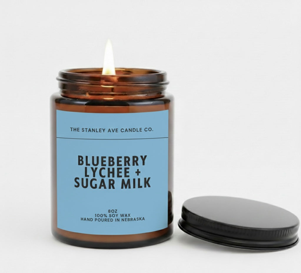 Blueberry Lychee + Sugar Milk