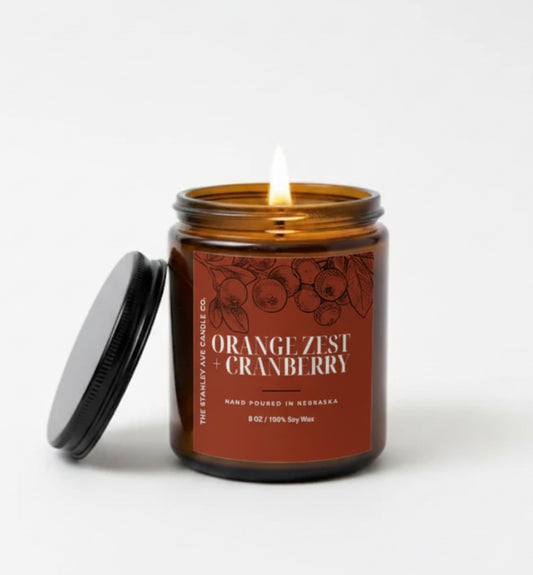 Orange Zest + Cranberry 8oz Candle