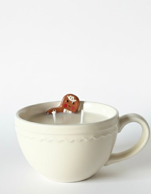 Cream Gingerbread Mug Candle – 12oz Double Wick